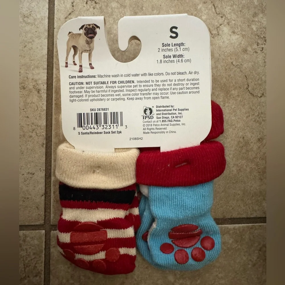 Santa Paws Holiday Socks for Dog Size Small